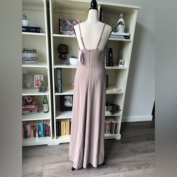 Birdy Grey Ash Crepe Bridesmaid Dress in Taupe Size Large - Picture 4 of 12